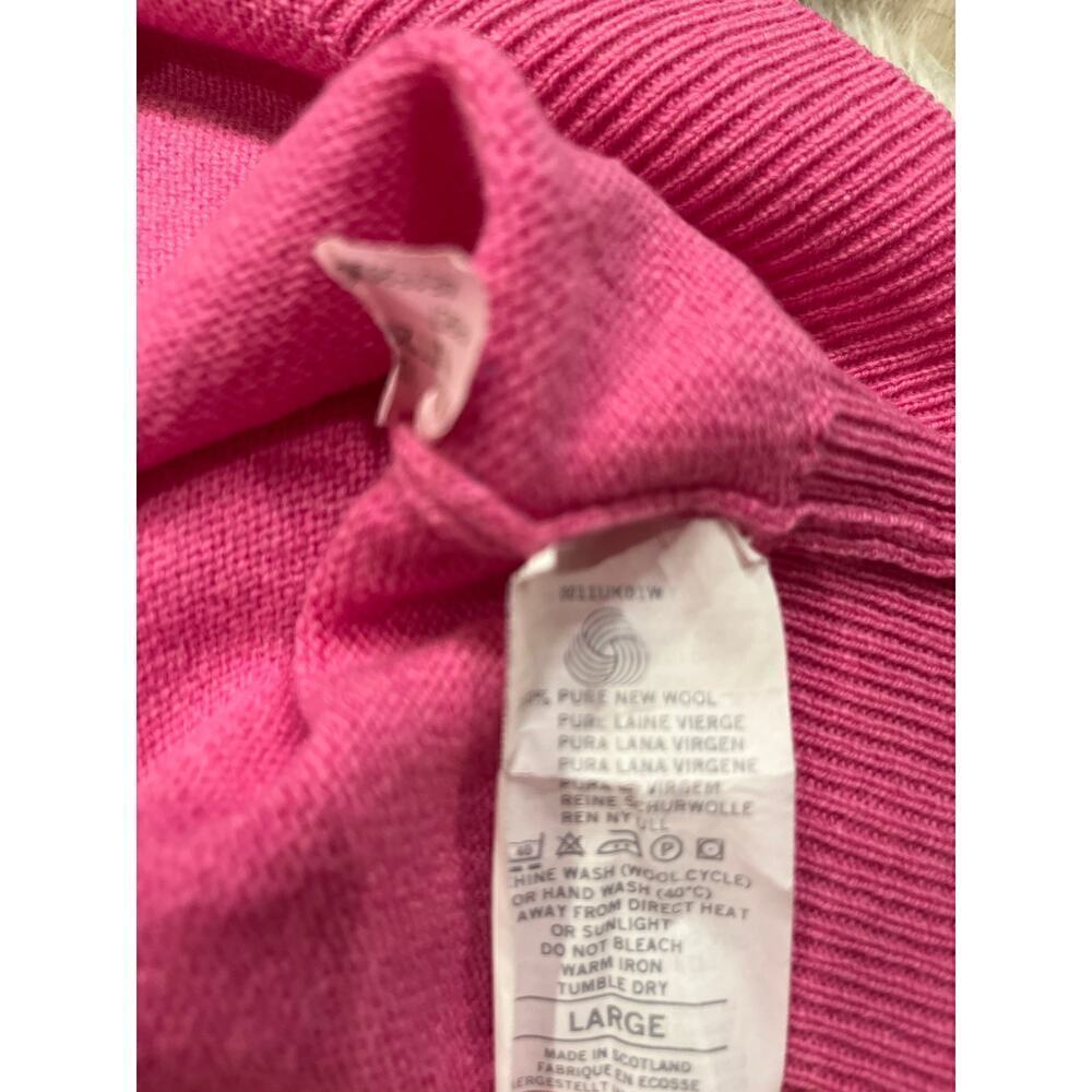 Hawick Knitwear Scotland 100% pure new wool V-neck sweater L - Picture 4 of 7